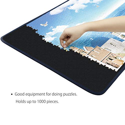 Becko Jigsaw Puzzle Board - Portable Mat for Up to 1000 Pieces, Non-Slip, Black, Model WGPTB