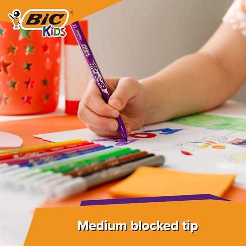 Bic Kids Kid Couleur Felt Tip Colouring Pens - Assorted Colours, Cardboard Wallet of 24