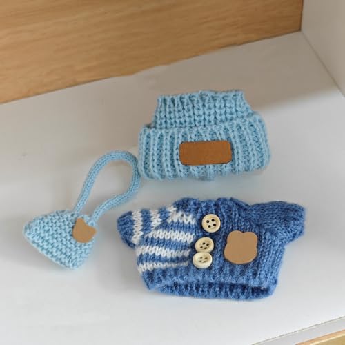 Clothes For (No Doll) , Handcrafted Crochet 3-Piece Set For 17Cm Doll, Premium Outfit With Accessories For , Stylish Clothes For