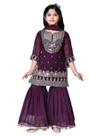 Jbegam Festive & Party Sarara Set Purple Suitable For 45 Years