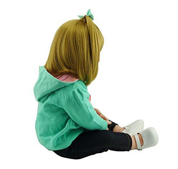 Babyfere Realistic Reborn Toddlers Dolls Girls Blond Hair Look Real Soft Vinyl Toddler Dolls Silicone 24 Inches With Clothes