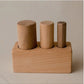 Crakid Montessori Cylinder Block | 3 Pole Puzzle Wooden Puzzle, Knobless Cylinder, Sensorial Material, Shape Size & Sorting & St