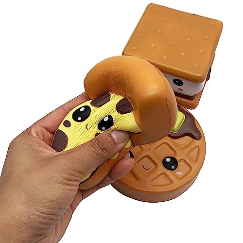 Aqueens 4 Jumbo Food Slow Rising Squishies Hamburger Bun Pizza Bread Kawaii Soft Toys Kid Squishy Squeeze Child Gift