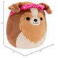 Squishmallows 3'''' Valentines Clip-On Andres The Sheltie, Small