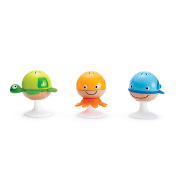 Hape Put-Stay Rattle Set | Three Sea Animal Suction Rattle Toys, Baby Educational Toy Set