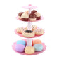 FRECI Food Pretend Play Toy Set Sweet Treats 3-Tier Colorful Cookies Desserts Tower for Kids