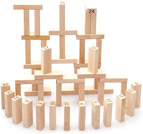 Thriftkart Wooden Blocks 54 Pcs Challenging Wooden Color Tumbling Tower Wooden Zenga Toys