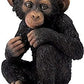 4.13 Inch Baby Chimpanzee Decorative Statue Figurine, Black And Brown
