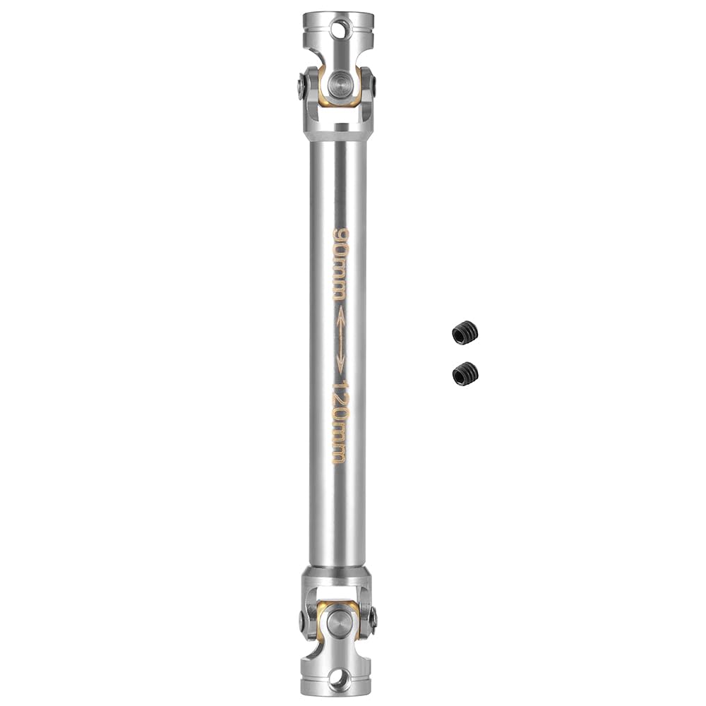 RCHUBAM RC Driveshafts Metal Drive Shaft 90mm-120mm Aluminum Silver for 1:14 Tamiya Trailer Tractor Truck RC Crawler Car