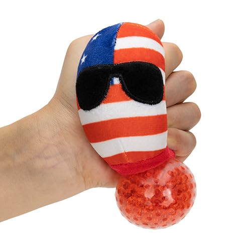 Stress Buster Anti Stess for mature-themed Plushie Pinch Decompression Vent Ball -Squishy Stress Relief Ball with Plushie Cover on The Outside Multiple Styles (USA Flag)