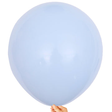 Kalor 18 Inch Pastel Blue Balloons, 10Pcs Thick Latex Round Helium Balloons For Birthday Family Party Wedding Party Baby Shower Decoration Supplies