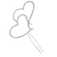 Merishopp Crystal Rhinestone Double Heart Cake Topper Wedding Decoration