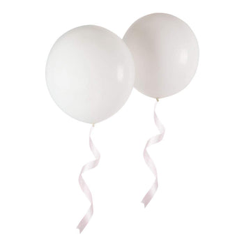 Oupking 18 Inch White Balloons Big Round Latex Balloon Giant Thick White Balloons For Party Decorations Pack Of 25