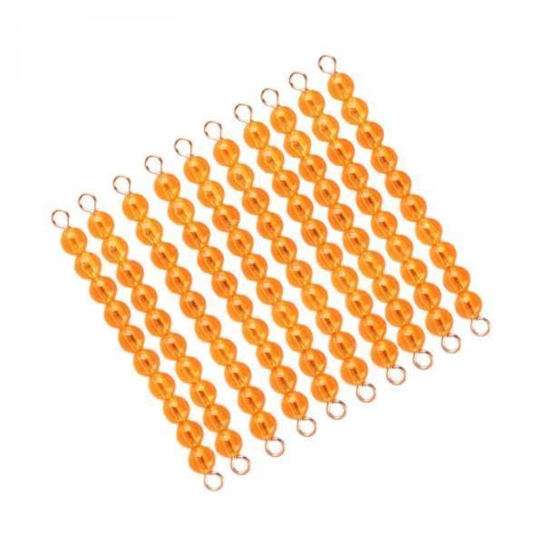 Jazzy Pearls 2X10Pcs Montessori Bead Chains Montessori Counting Toy For Kids Ages 35 Gift Orange|10 Montessori Bead Chains(2 Pa