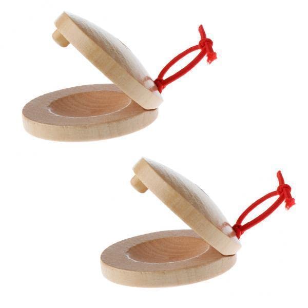 Lyla 3Xa Pair Wooden Castanets Wood Percussion Flamenco Musical Instrument