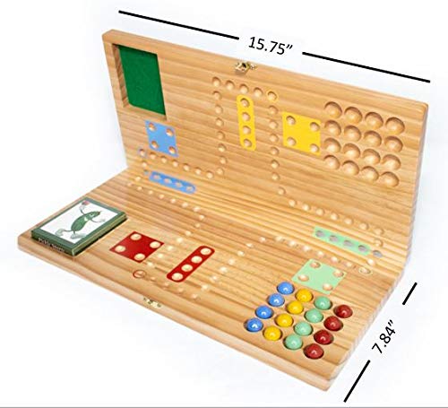 Pickle Sports Folding Portable Travel Marble Wood Board Game - Multicolor
