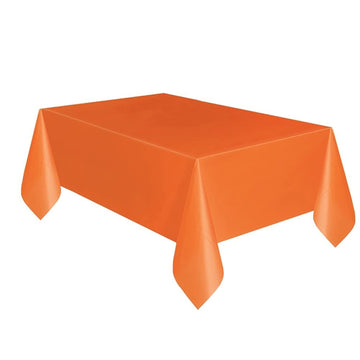 Orange Plastic Tablecloth, 108 x 54