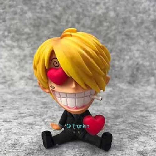 Trunkin One Piece Anime Mini Action Figures Black Leg Straw Hat Pirate Vinsmoke Sanji Action Figure Figurine