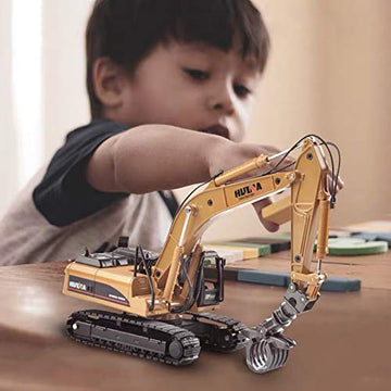 Gemini&Genius Construction Vehicle Toys Timber Grab Excavator Heavy Metal 1/50 Scale Grab Wooden/Building Materials Vehicle Engi