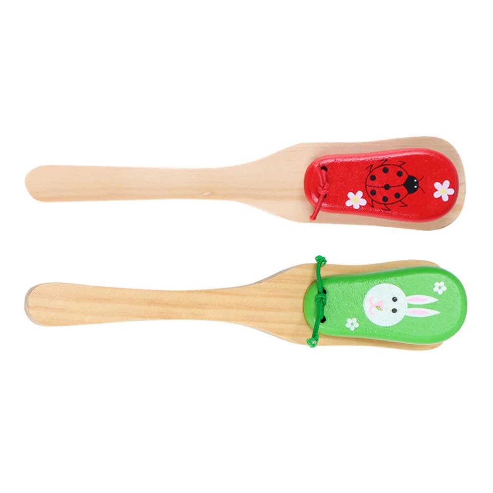 Toyvian Child Wood Castanets Wood Hand Castanets Kids Wood Castanets Hand Percussion Shakers Instrument Educational Toy