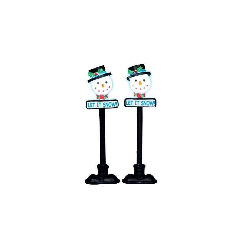 Lemax Spooky Town Snowman Street Lamp, Set Of 2 #34640
