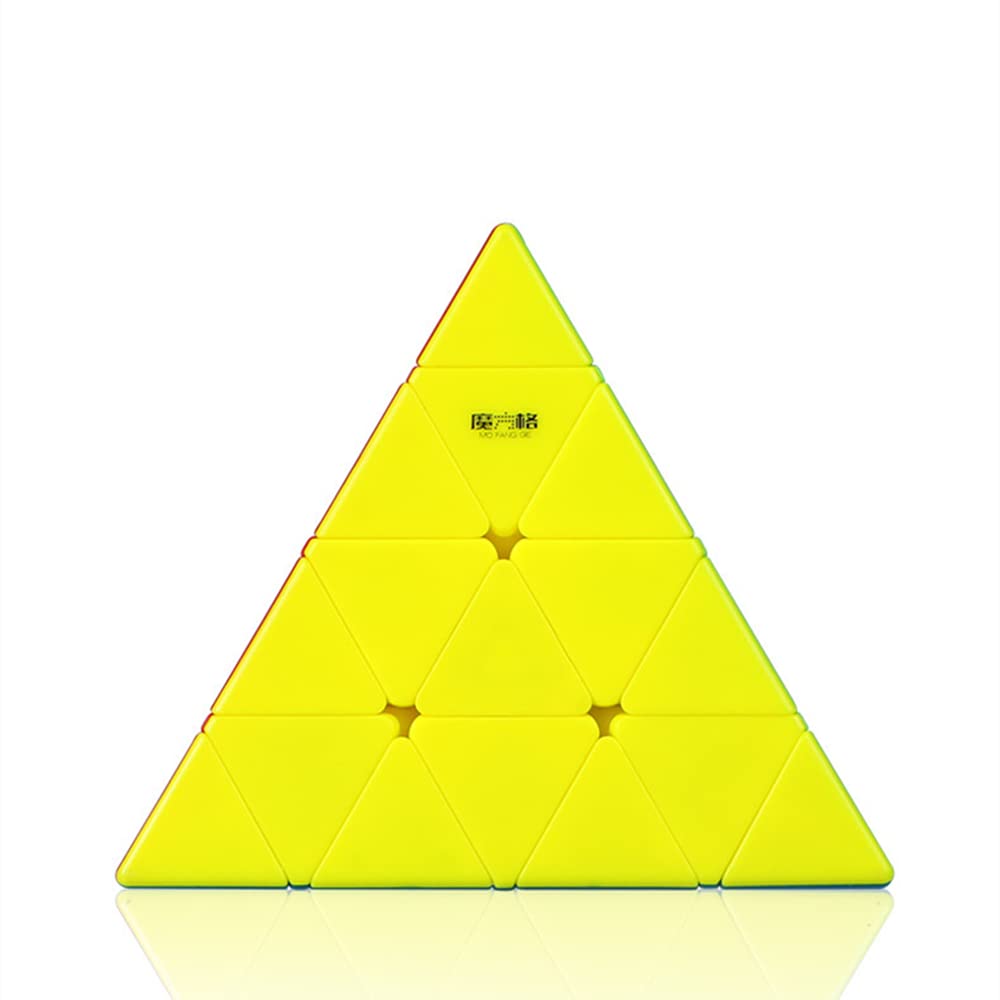 Bukefuno Qy Toys Pyramid 4X4 Cube Stickerless Magic Mofangge 4X4X4 Pyraminx Puzzle Cube Speed Cubes