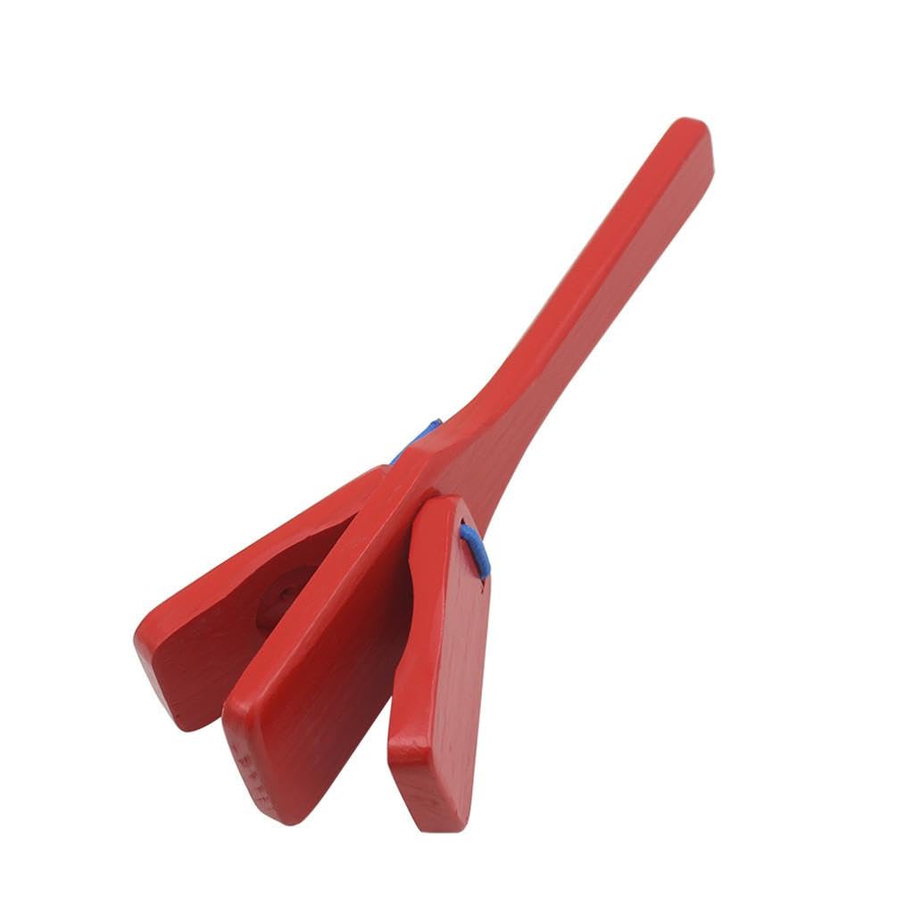 Enakshi (Label) Creations 1Pc Kids Wooden Castanet Clapper Handle Toys Redwooden Toys Toys & Hobbies|Preschool Toys & Pretend Pl
