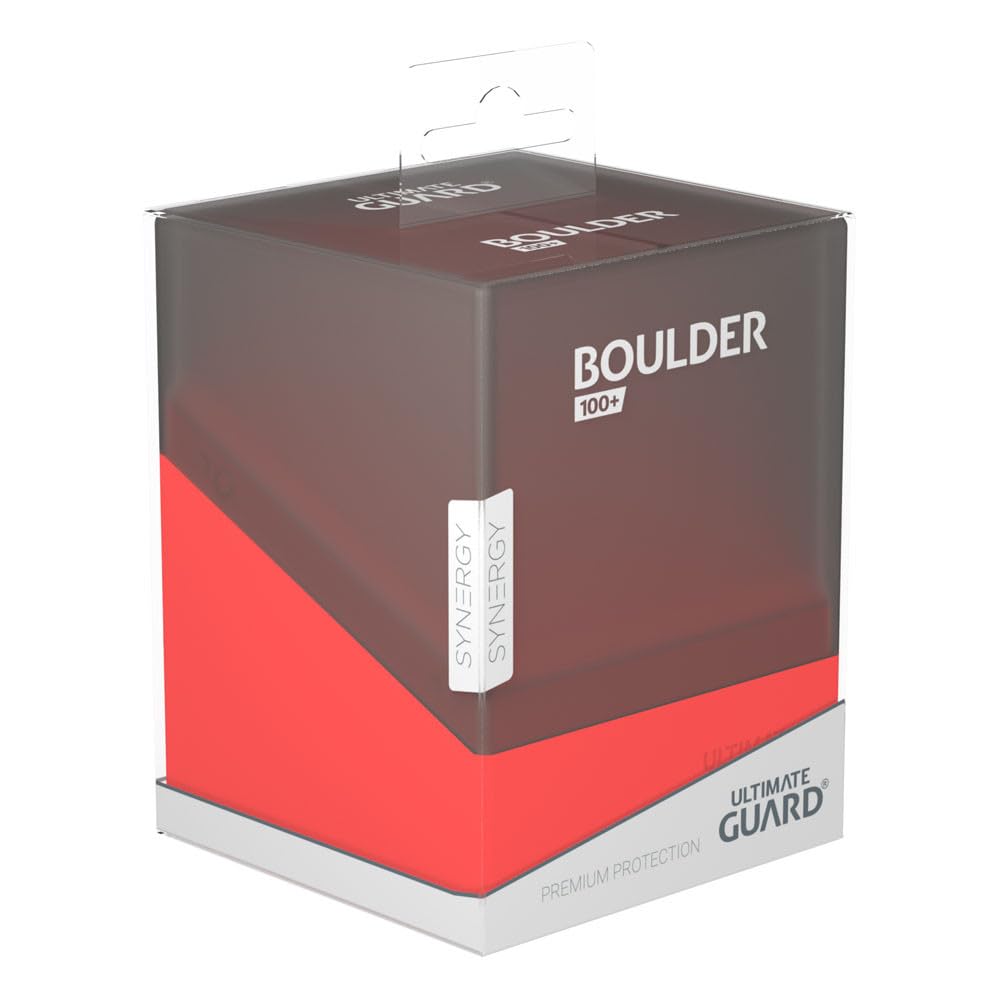 Ultimate Guard Boulder Synergy 100+, Deck Case For 100 Double-Sleeved Tcg Cards, Black/Red, Secure & Durable Storage For Trading Card Games