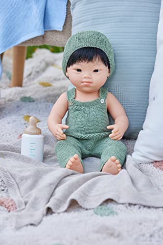 Miniland Baby Doll Asian Boy With Down Syndrome 15'' Polybagged, Multicolor