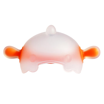 Aurrea Baby Teething Toy - Cute Dinosaur Design, Food Grade Silicone, BPA Free, Easy Grip, Suitable for 0-12 Months, Orange White, Model TH-01