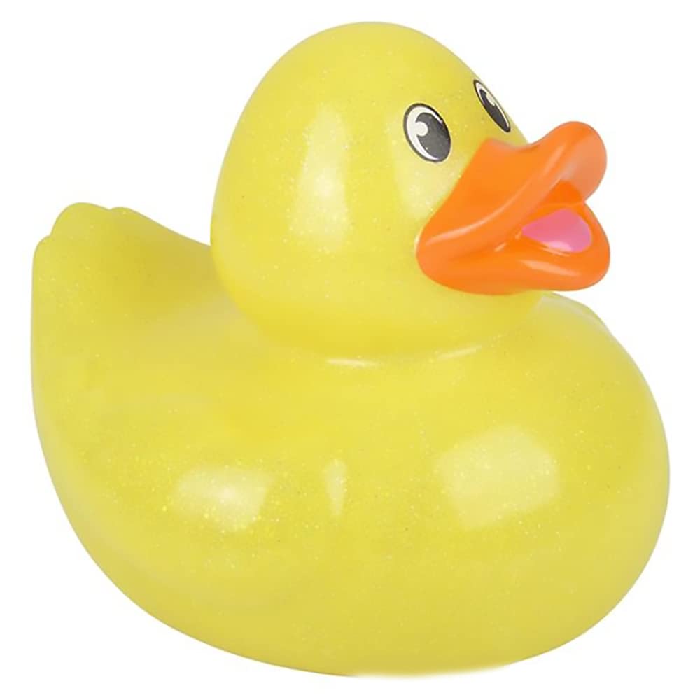 The Dreidel Company Glitter Rubber Duck Toy With Sound Assortment Duckies For Kids, Bath Birthday Gifts Baby Showers Summer Beach And Pool Activity, 6' (Single)
