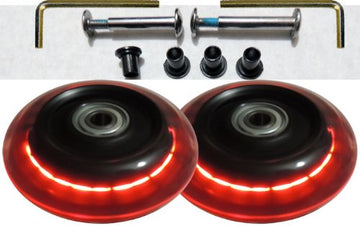 Luggage Lighted Wheel Set - Red Color Lights - 76X24Mm Wheel Size