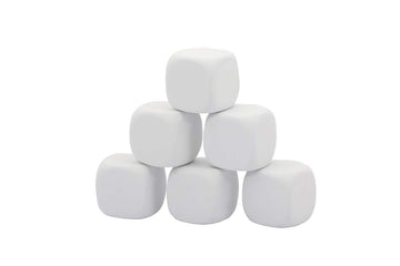 Qidiwin White Eva Foam Dices For Kids Graffiti, Building Blocks,Creative Painting, 6Pcs