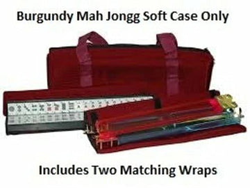 Mah Jongg Soft Case With 2 Wraps, Burgundy