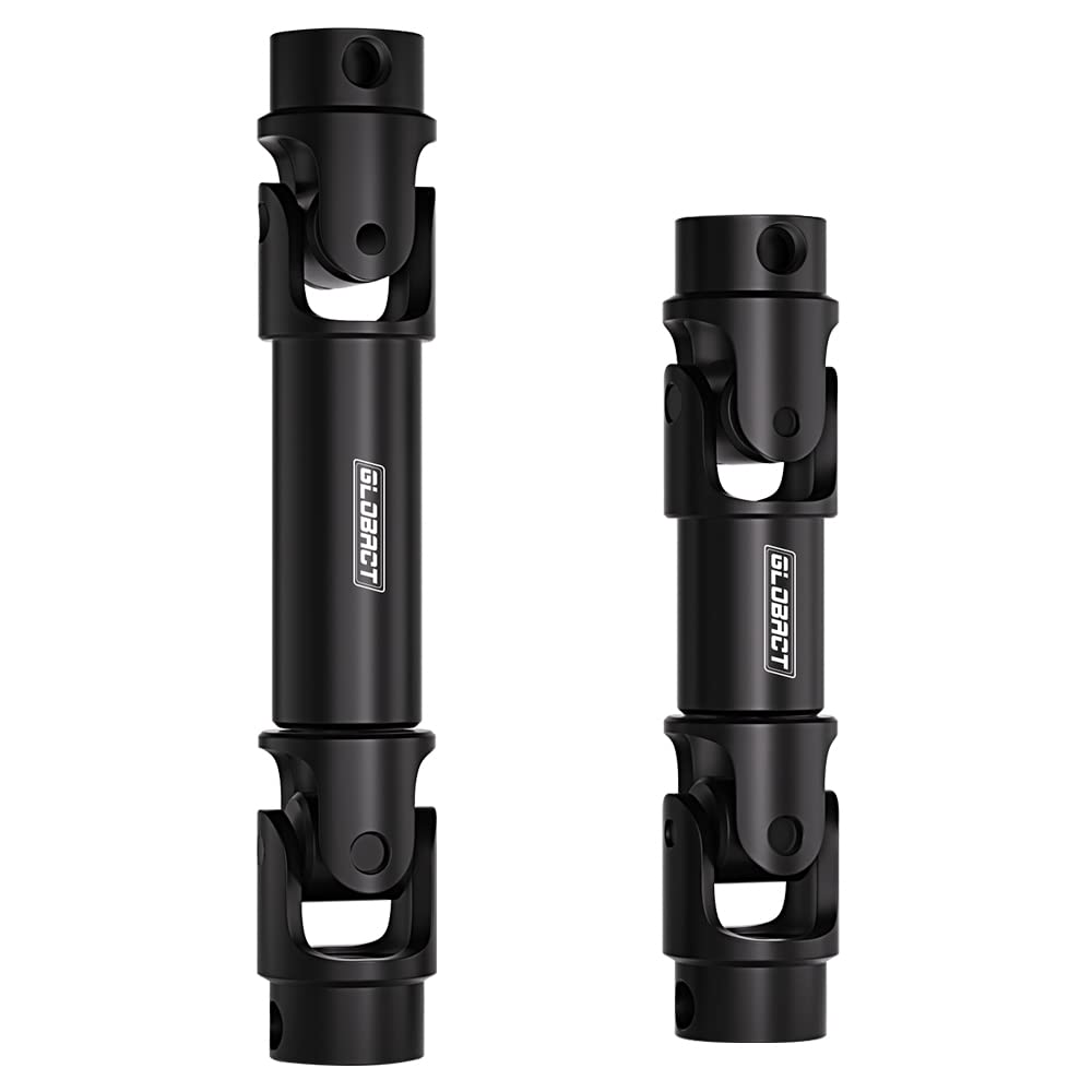 GLOBACT Stainless Steel Center Drive Shaft for 1/18 RC Crawler TRX4M Upgrades Accessories (Black 2Pcs)