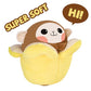 Playnics Large Banana Monkey Plush Pillow Stuffed Animal Toy,Big Size Cute Soft 12 Fat Kawaii Hugging Cuddle Plushie,Gift For Ki