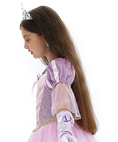 Lingway Toys Luxury Girls Princess Dress Up Costumes,Rapunzel Cosplay Dress With Accessories Style A 7-8Years