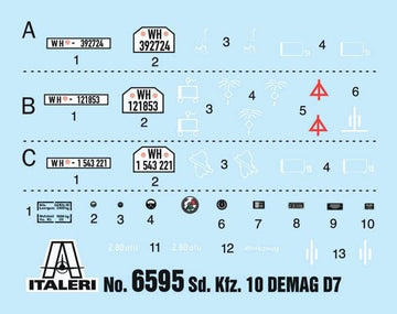 Italeri 6595 SD.Kfz. 10 DEMAG D7 with 7.5 cm Le. IG 18 and Crew, Scale 1:35, Model Kit, Plastic Model to Assemble, Modeling, IT6