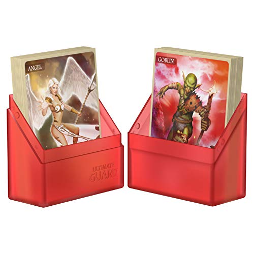 Ultimate Guard Boulder 40+ Classic, Deck Case For 40 Double-Sleeved Tcg Cards, Ruby, Secure & Durable Storage For Trading Card Games, Soft-Touch Finish
