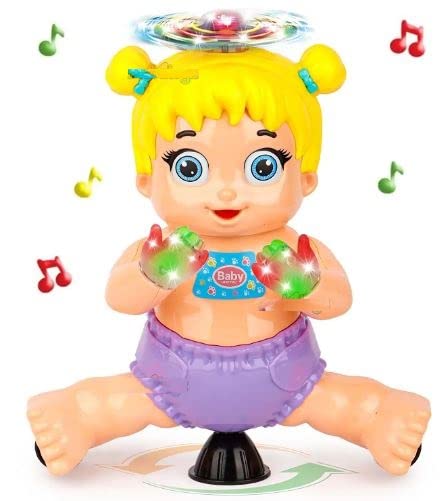 Destonl360 Degree Rotating Musical Dancing And Singing Doll With Bump & Go Action Flashing Light & Sound Early Learning Educatio