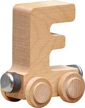 Maple Landmark NameTrains Clear Finish Letter Car - Wood, Color F, Model 10406, Made in USA