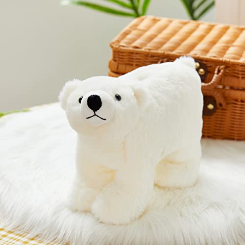 Glow Guards Musical Light up Polar Bear Stuffed Animal Singing Soft Plush Toy with LED Night Lights Nursery Songs Glow Bedtime P