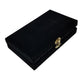Marion Domino Double 6 Set - Dark Blue Marbleized Acrylic with Spinners in Black Velvet Case