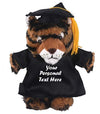 Plushland Plush Stuffed Animal Toys 8 Inches Present Gifts for Graduation Day  Personalized Text  Name or Your School Logo on Gown  Best for Any Grad School Kids (Graduation Tiger Black Gown)