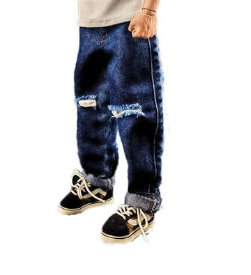 Meetoget 1/6 Scale Male Figure Doll Denim Ripped Jeans Pants Clothes For 12 Inch Action Figure Pm104Us,Ripped Blue
