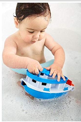 Green Toys Paddle Boat - Blue/Grey Bath Toy, BPA-Free, Dishwasher Safe, 1 EA, Made from Recycled Plastic, Model PDBA-1343