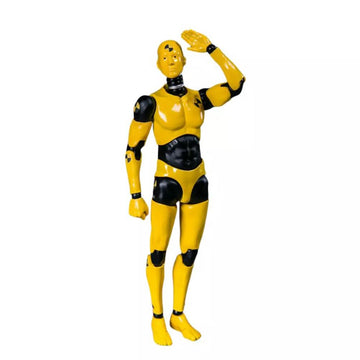 Souforce 1:12 Scale Male Figure Body 6In Flexible Yellow Testman Crash Test Dummy Action Figure Doll Miniature Figure Collection