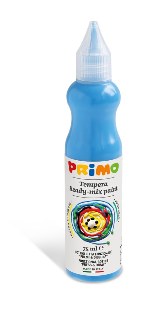 Primo Tempera Paint Set - 6 Classic Colors, 75ml, Non-Toxic & Washable, Ideal for Young Artists
