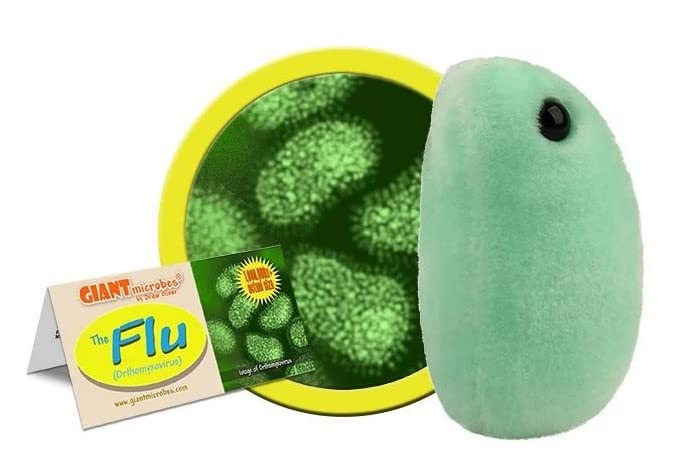 GIANTmicrobes Flu Plush - 6" Green Respiratory System Toy for Gifts, Doctors, Students, Nurses - GMD0290_SML