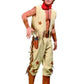 Men Wild West Outfit:Khaki, S